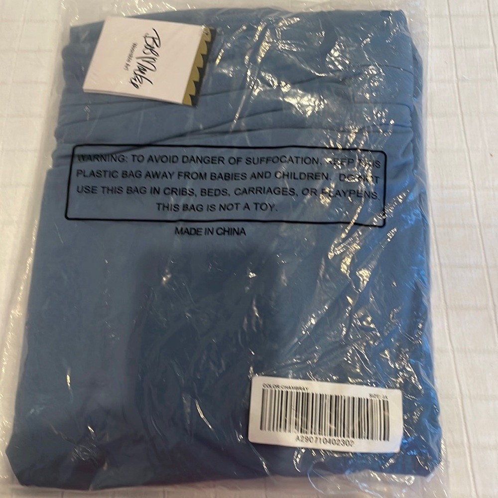 Bob Mackie wearable art maxi skirt stretch knit chambray smokey blue lined 3X - Picture 7 of 11